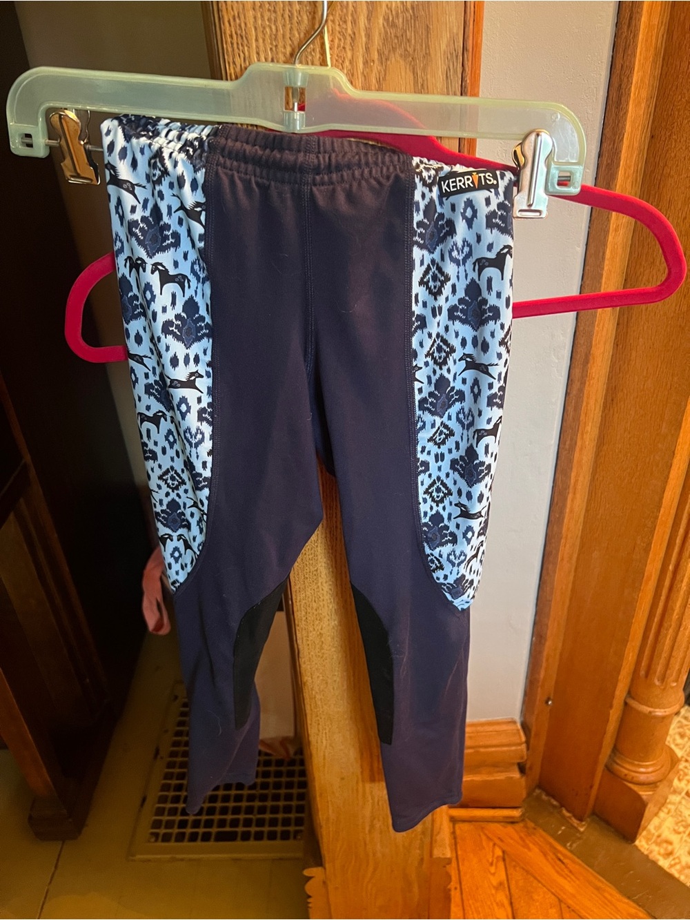 Kerrits Girls Navy and White equestrian horse Riding pants breeches